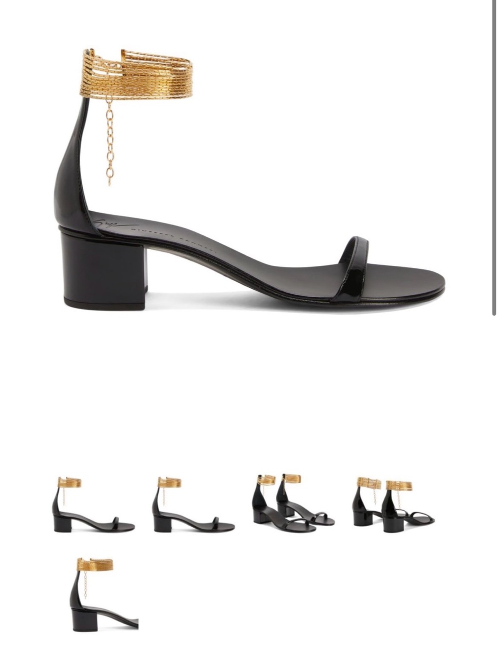 Giuseppe Zanotti Black and Gold Heels